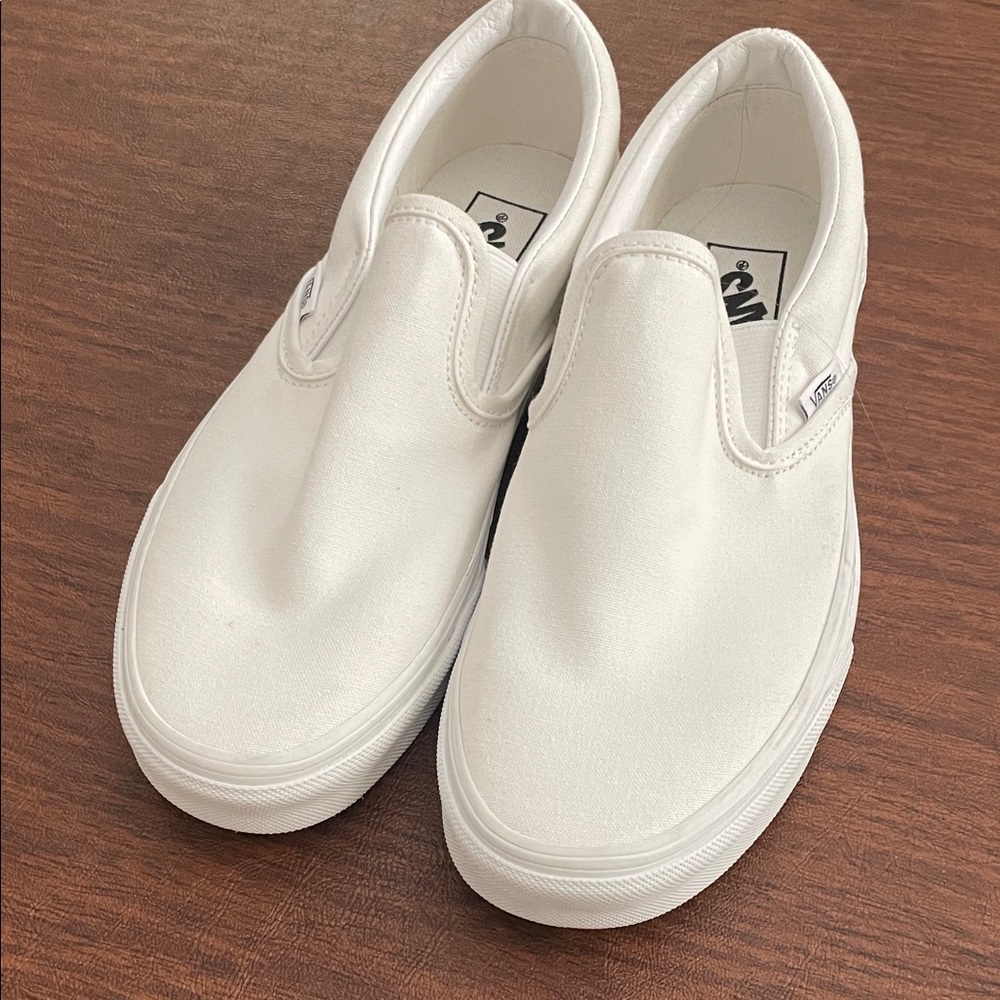 Vans Kids Classic White Slip-On Sneakers